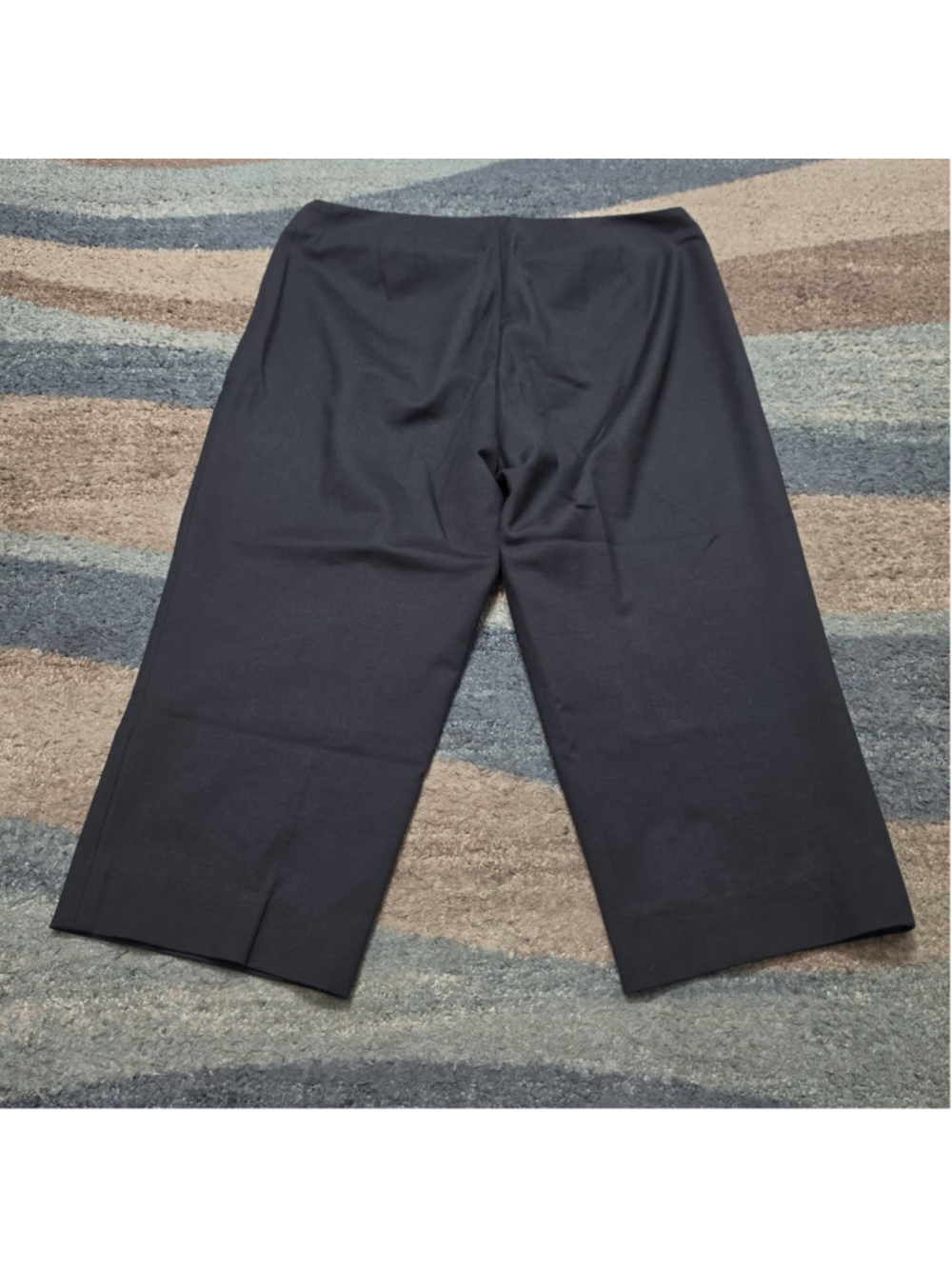St John Womens 14 Black Cropped Pants Wide Leg Career Stretch USA Made - Picture 2 of 10